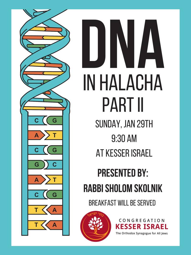 Banner Image for DNA in Halacha Part II